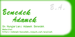 benedek adamek business card